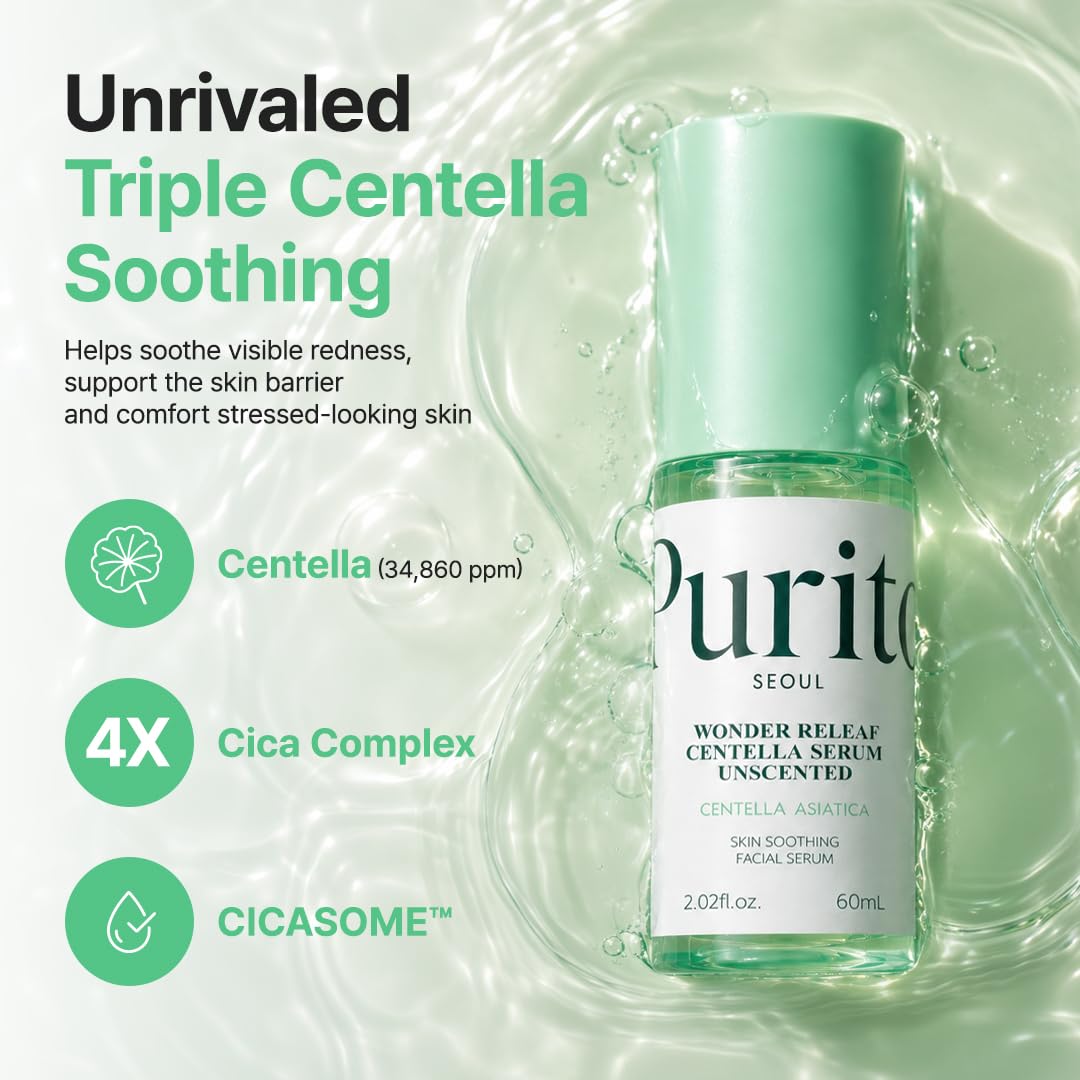 PURITO texture drop on skin demonstrating quick absorption benefit: lightweight feel