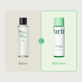 PURITO bottle close-up displaying toner texture and clear, lightweight fluid