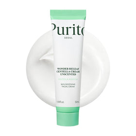 PURITO jar front view showing packaging and clear benefit for calming skin