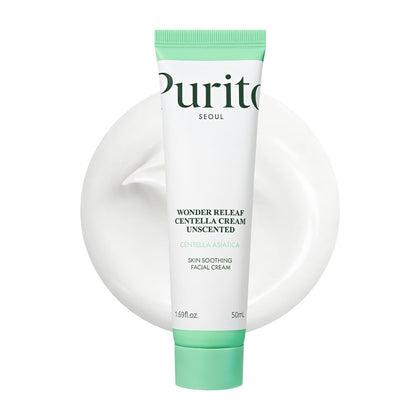 PURITO jar front view showing packaging and clear benefit for calming skin