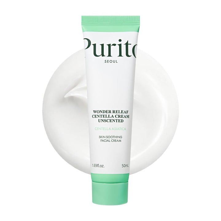 PURITO jar front view showing packaging and clear benefit for calming skin