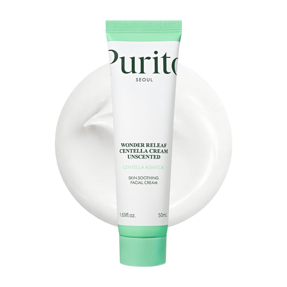 PURITO jar front view showing packaging and clear benefit for calming skin
