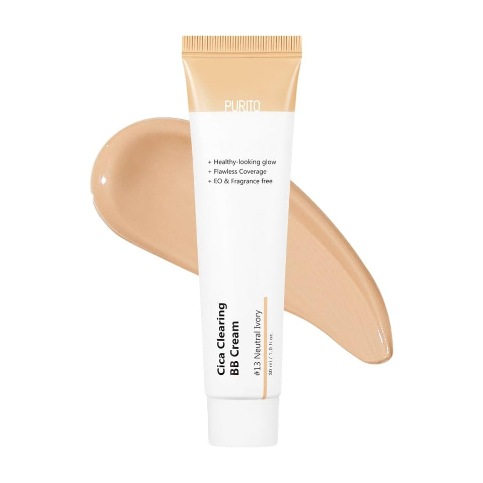 PURITO front view of cica bb cream, shows compact design and easy application