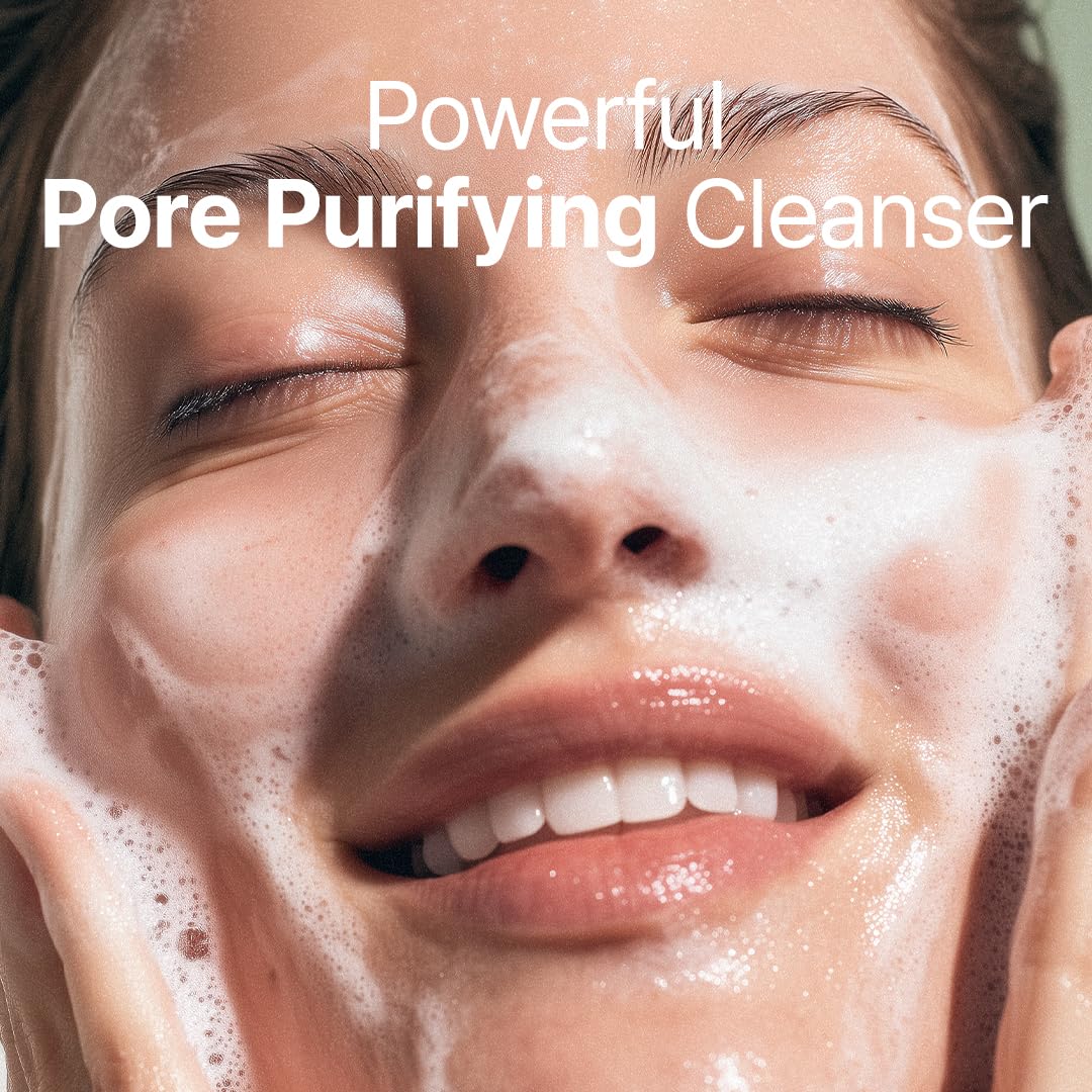 PURITO cleanser in hand showing 150ml scale and easy-amount control benefit