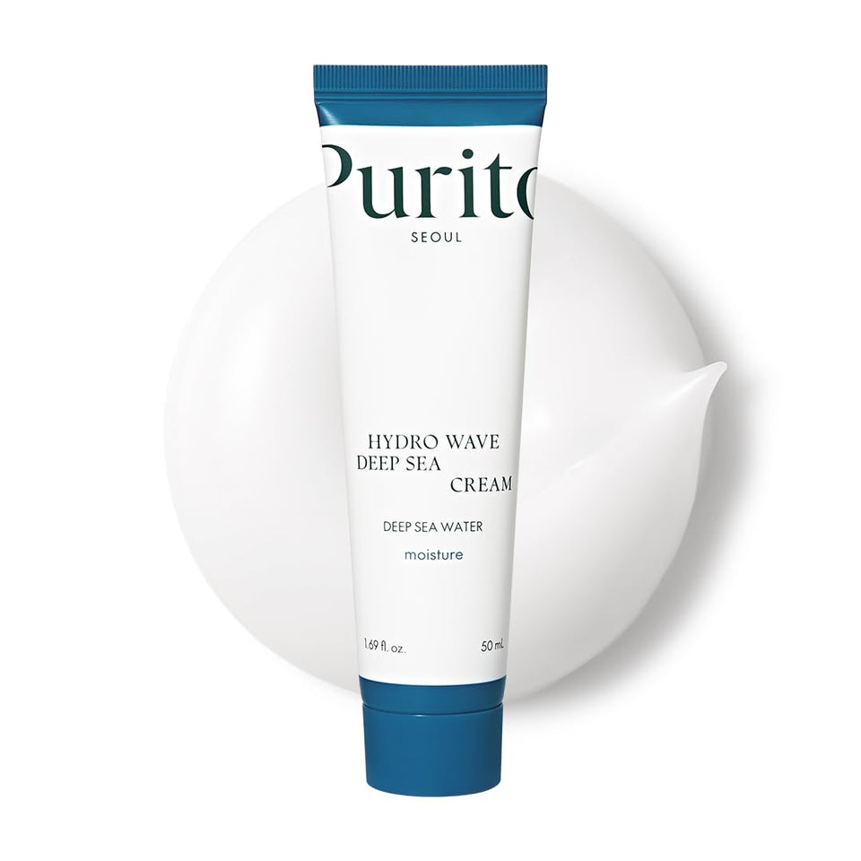 PURITO front jar showing label and compact 50ml size, clear hydration benefit