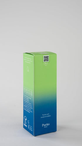 PURITO bottle in natural daylight suggesting fresh hydrated complexion benefit