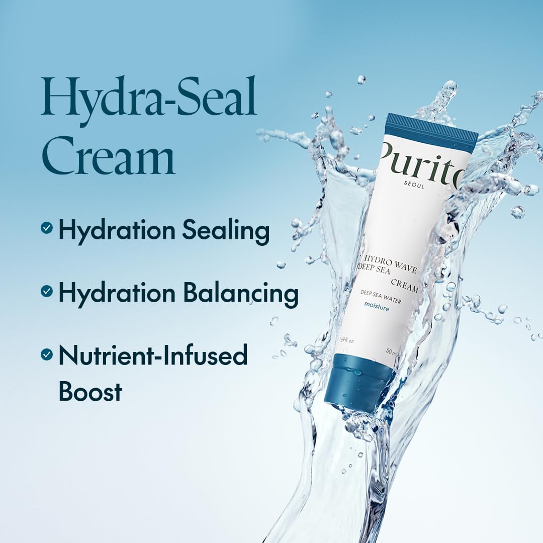 Close-up of deep sea water source imagery, PURITO mineral-rich hydration emphasis