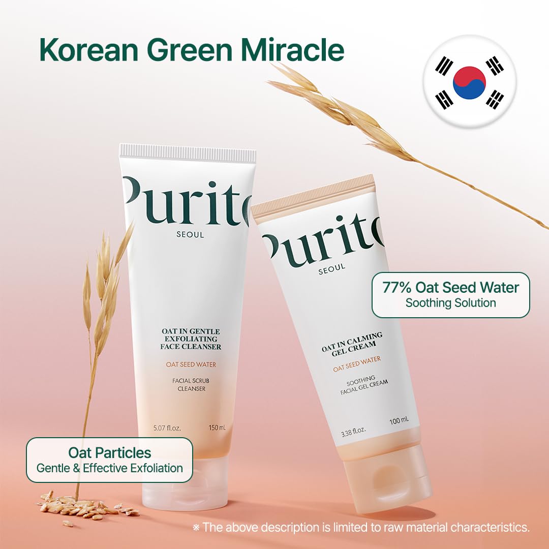 PURITO exfoliating facial polish top view showing gentle granules for smoother skin