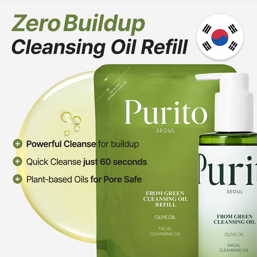 PURITO refill pouch close-up highlighting eco-friendly packaging and easy pouring benefit