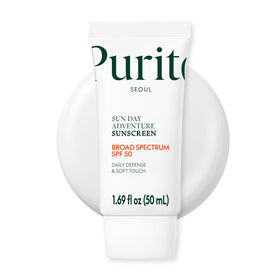 PURITO front tube shot showing clean design and SPF 50 protection