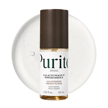 PURITO front bottle view showing clear essence and clean packaging benefits hydration