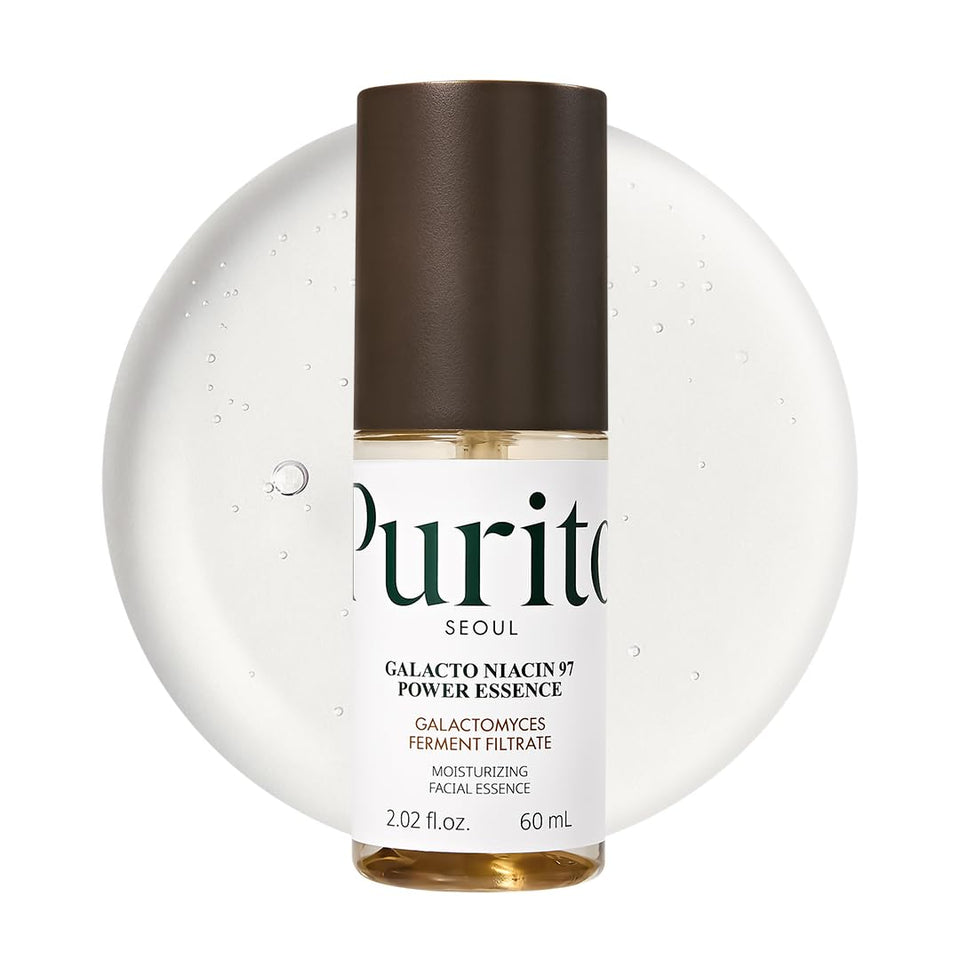 PURITO front bottle view showing clear essence and clean packaging benefits hydration