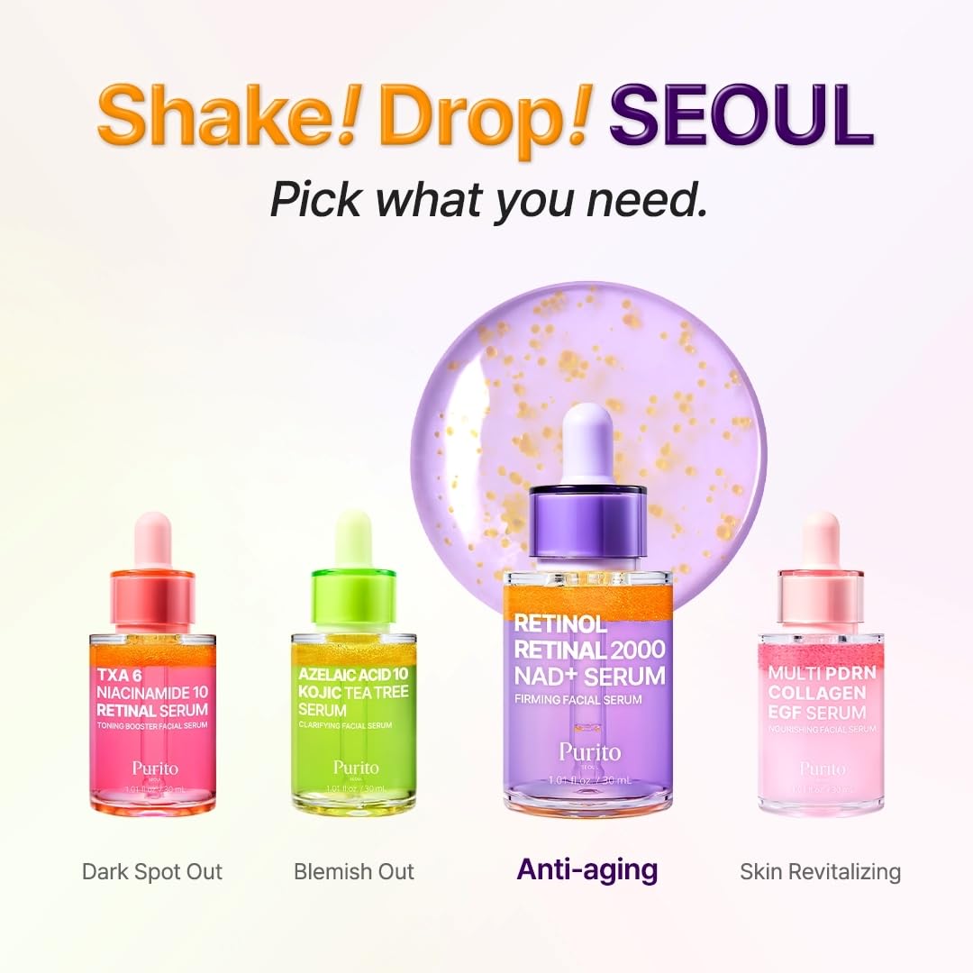 PURITO nighttime vanity scene showing serum integrated into routine benefit