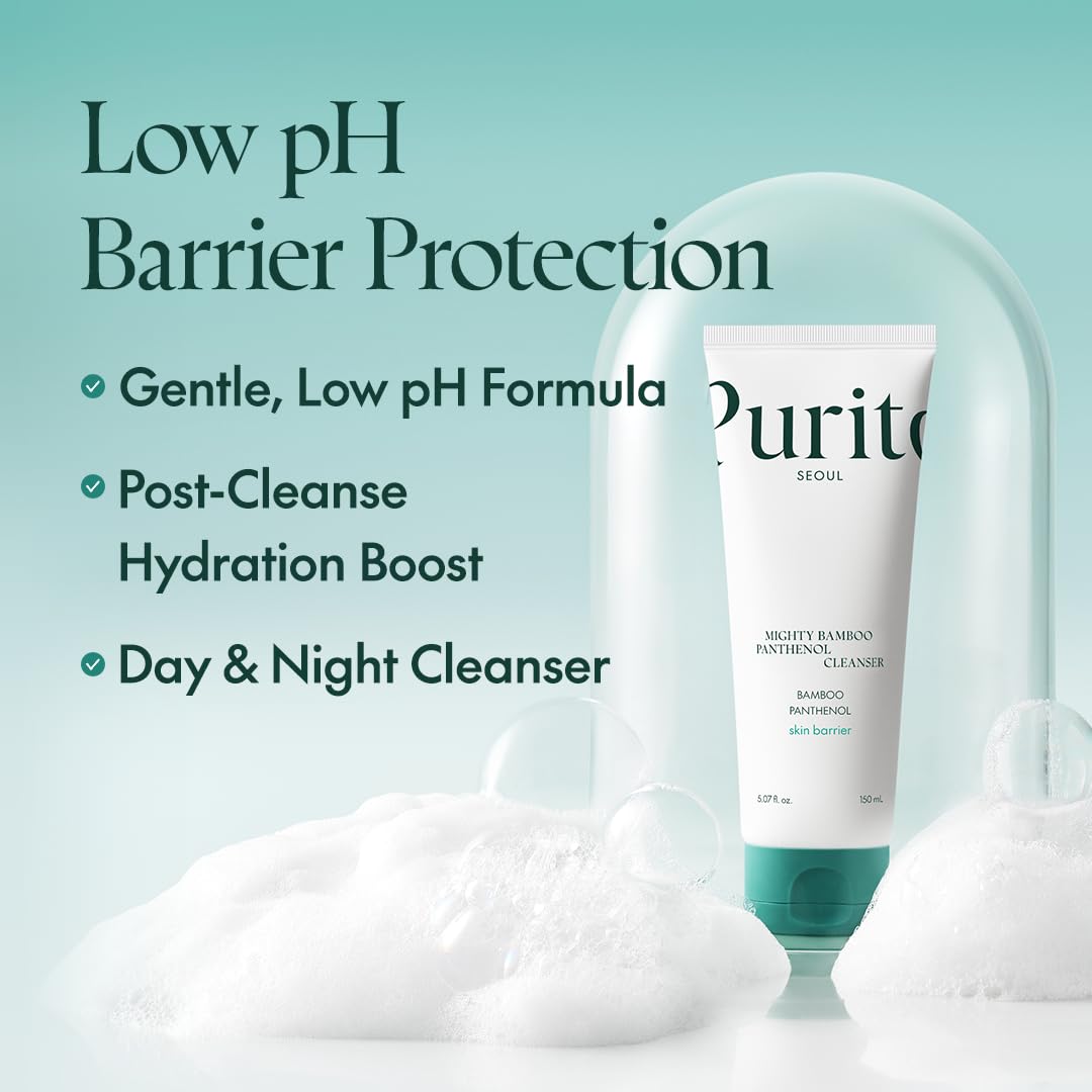PURITO bamboo extract ingredient shot, highlights moisturizing, skin-like composition