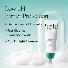 PURITO bamboo extract ingredient shot, highlights moisturizing, skin-like composition