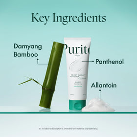 PURITO cleanser on hand lathering, shows gentle foam and non-drying action