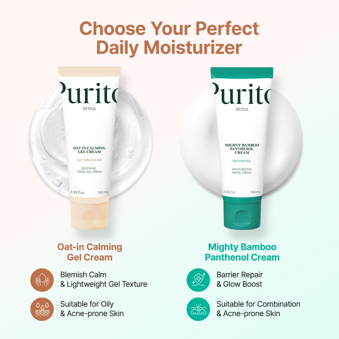 PURITO gel cream layered with sunscreen demonstrating compatibility and clean finish