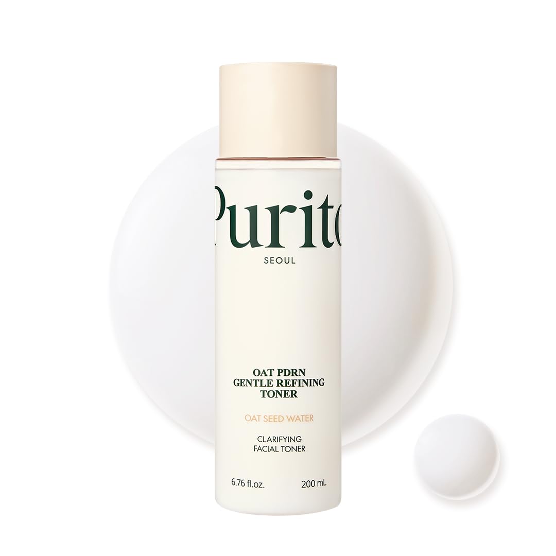PURITO front bottle shot showing clean oat toner and gentle daily use benefit