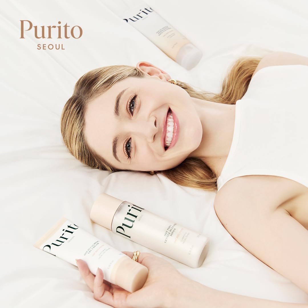 PURITO 200 ml bottle beside common items showing size and travel-friendly benefit