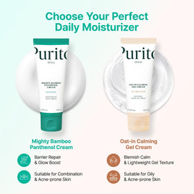 PURITO label close-up highlighting non-comedogenic and fragrance-free claims
