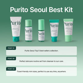 PURITO toner pouring on hand showing PH balancing and prepping benefit
