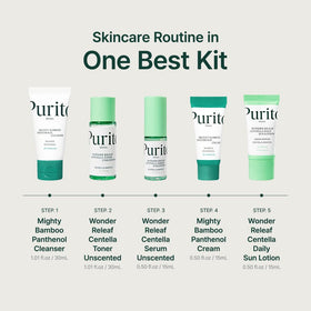 PURITO travel kit on bathroom counter showing convenience for on‑the‑go use