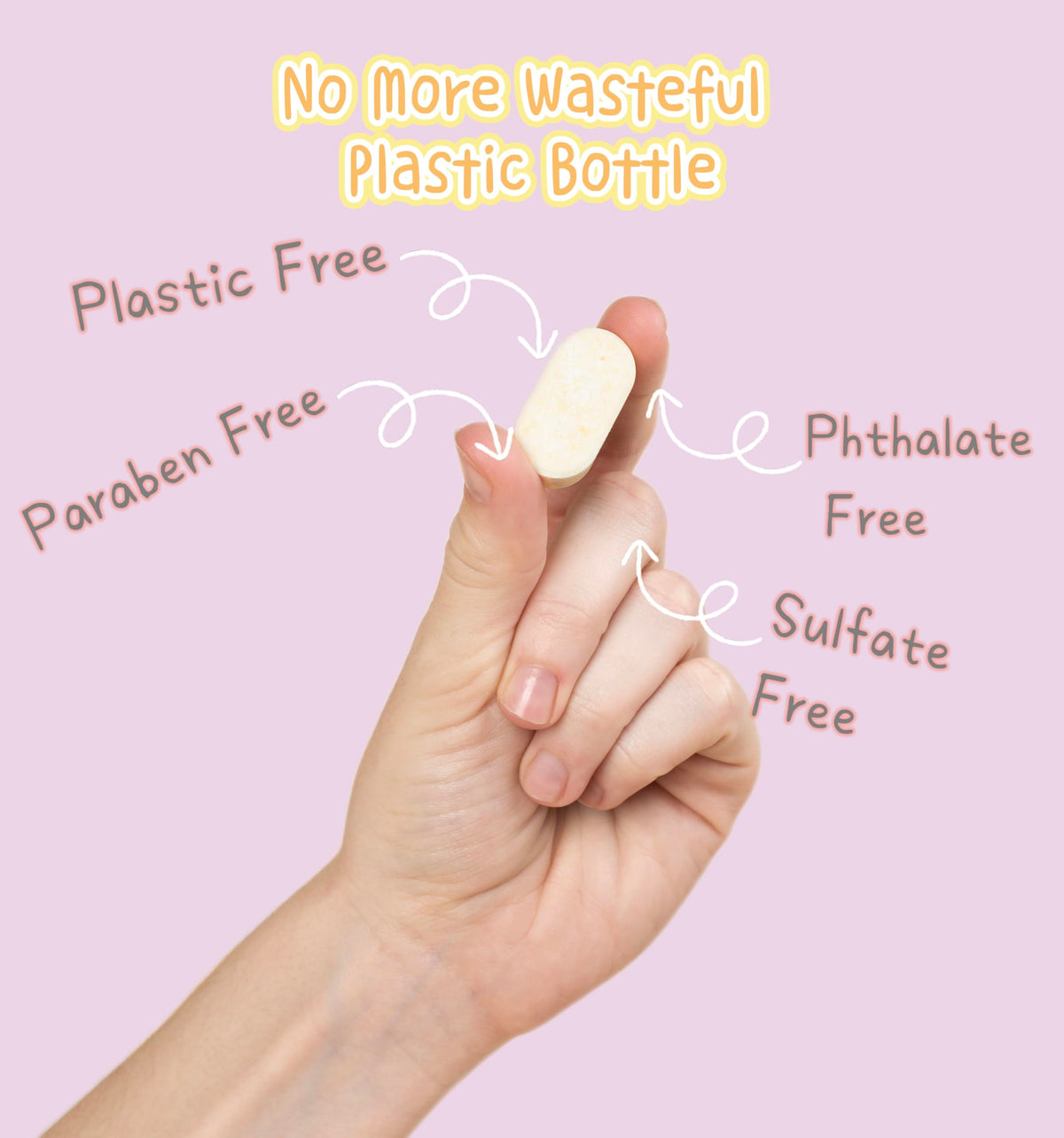 Purle foaming soap dispensed on hand for gentle cleansing
