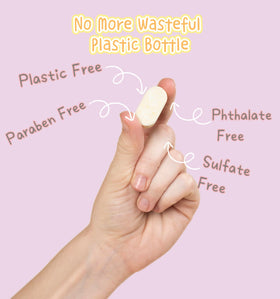 Purle foaming soap dispensed on hand for gentle cleansing