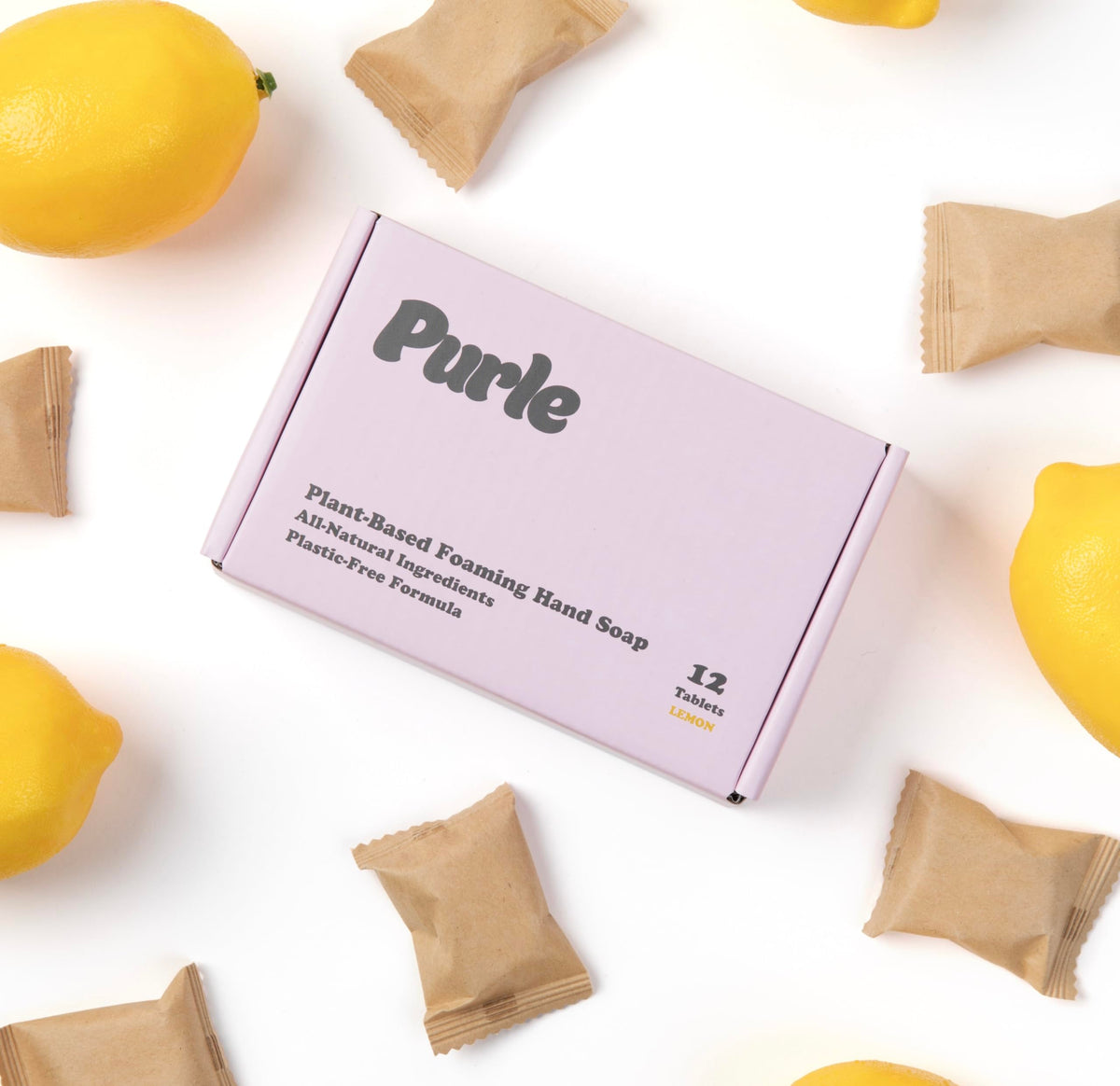 Purle front packaging showing 12 refill tablets and benefits