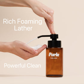 Purle size comparison with common bottle to show compactness