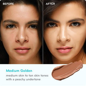 pūrlisse application on fingertips demonstrating easy blending and natural coverage