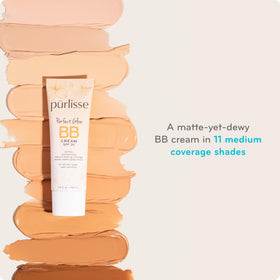 pūrlisse BB cream in a beauty bag for travel-ready convenience benefit