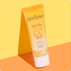 pūrlisse tinted CC cream blended on model for radiant complexion