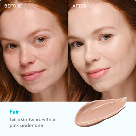 pūrlisse BB cream swatch on arm showing fair shade match