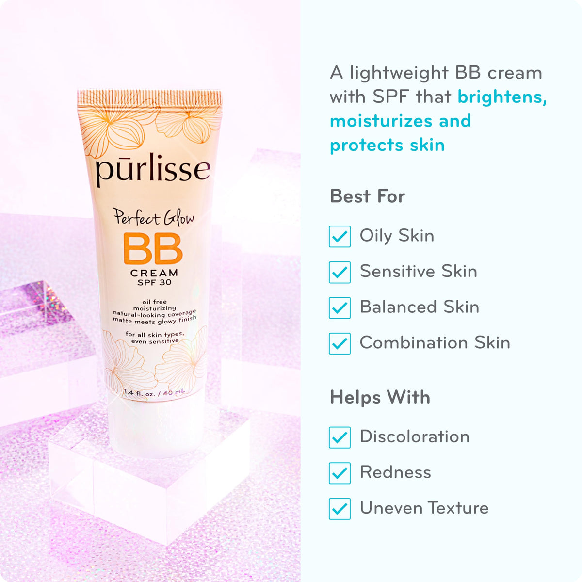 pūrlisse texture swatch illustrating blendable coverage and smooth finish
