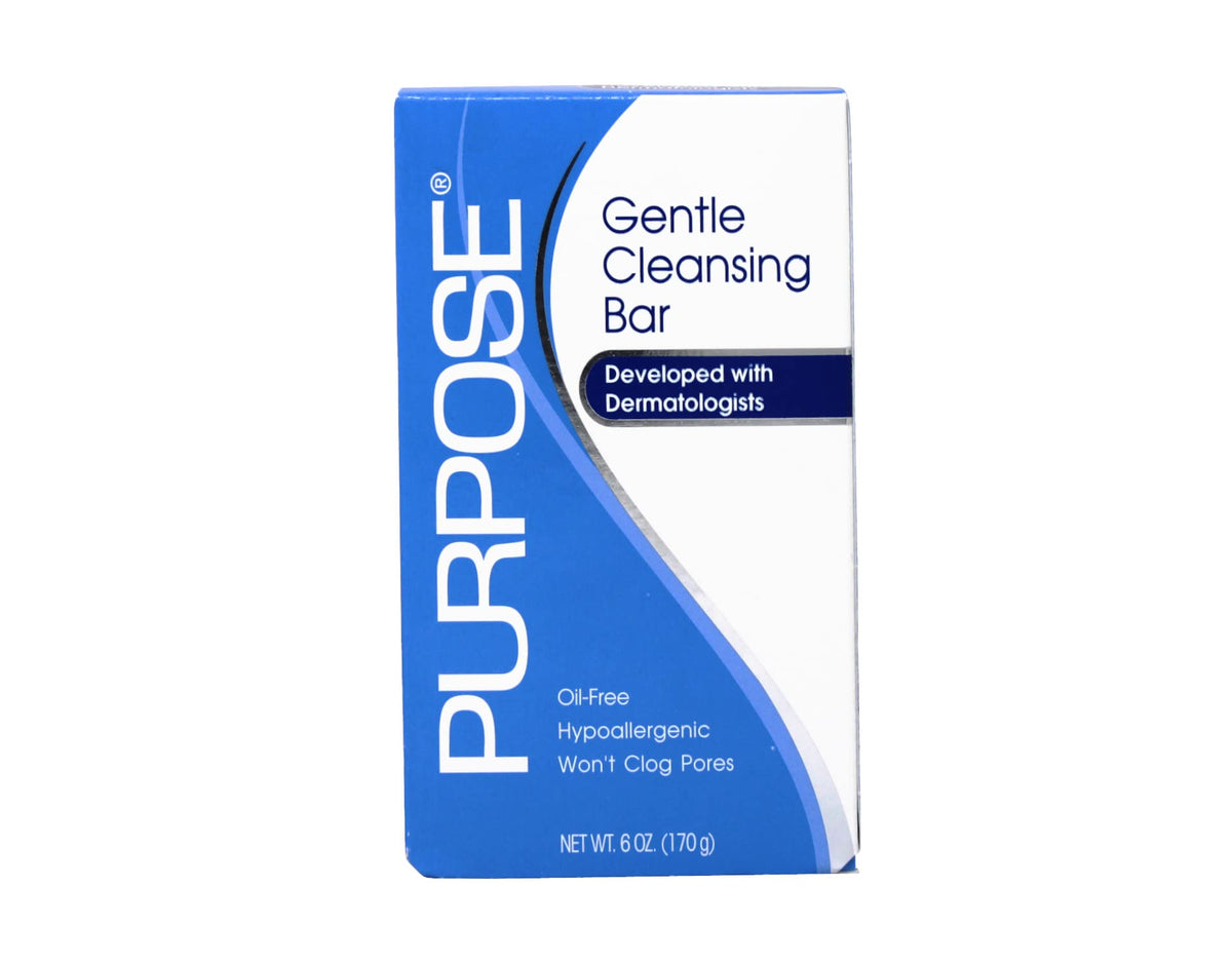 PURPOSE bar close-up texture showing gentle, smooth surface for mild cleansing