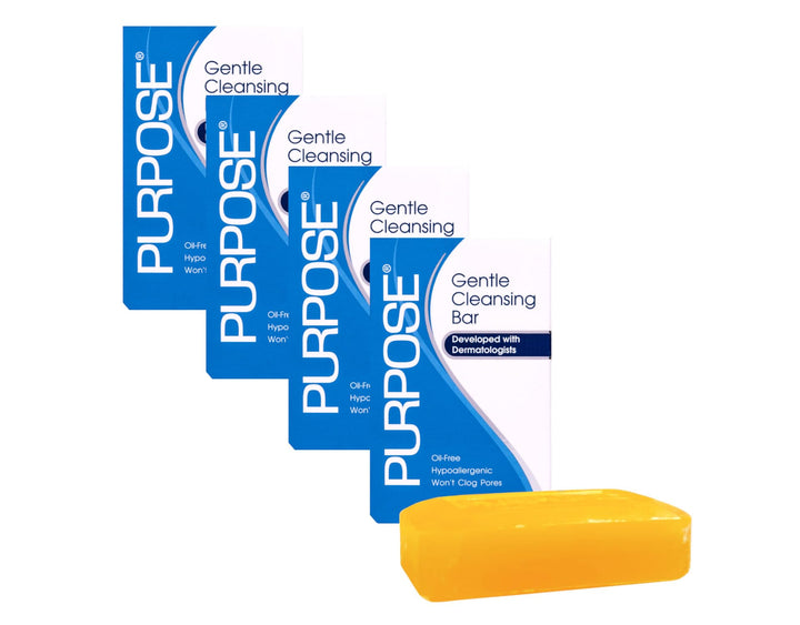 PURPOSE front packaging showing bar and hypoallergenic benefit