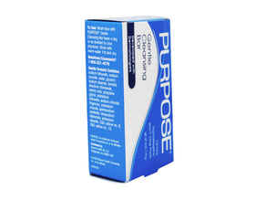 PURPOSE ingredient label close-up highlighting dermatologist-developed formulation
