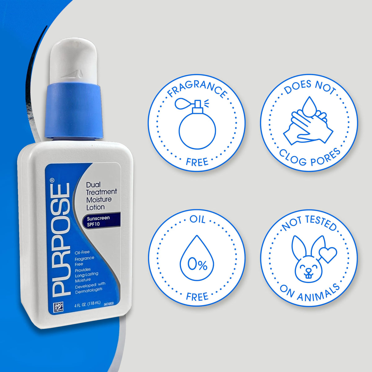 Purpose on-hand application showing smooth blend for hydrated non-greasy skin
