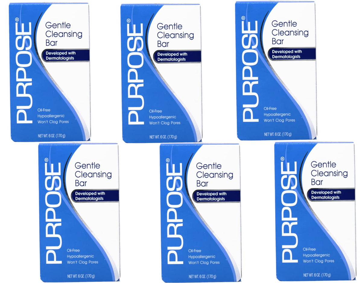 PURPOSE cleansing bar front packaging showing hypoallergenic benefit