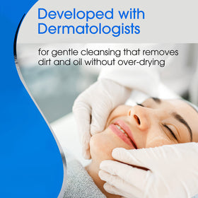 Purpose bottle label detail showing dermatologist-developed and ingredient benefits
