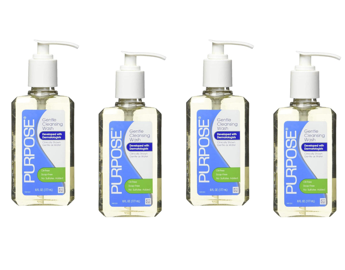 Purpose front pump bottle showing product branding and size for easy identification