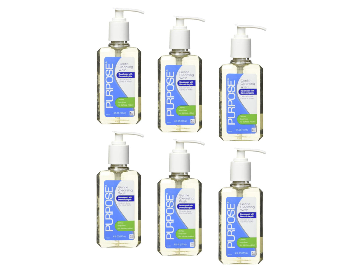 Purpose pump bottle front view showing label and easy dispensing benefit