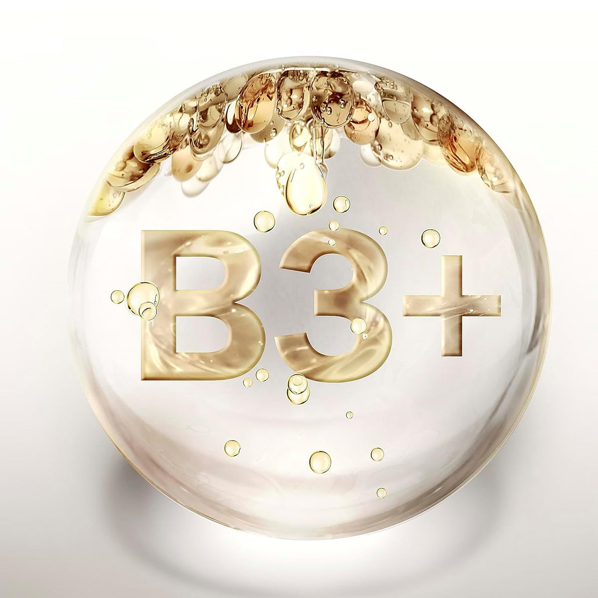PURPUR Olay bottle close-up of label highlighting shea butter and Vitamin B3 benefits