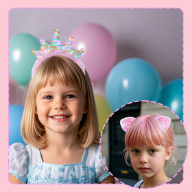 PUSABAOWO headband shown next to hand to illustrate size and fit