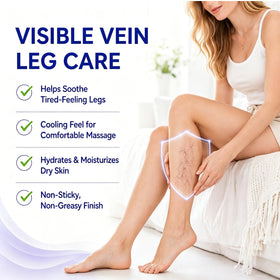 PUTRIZEN application on calf showing gentle massage for leg comfort