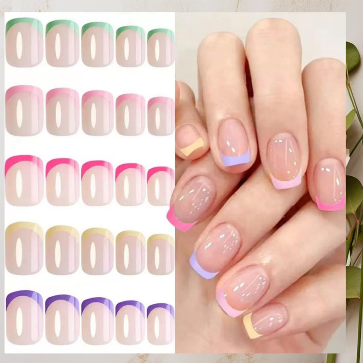 Puyokinm adhesive tabs, nail sticks and file laid out for complete application