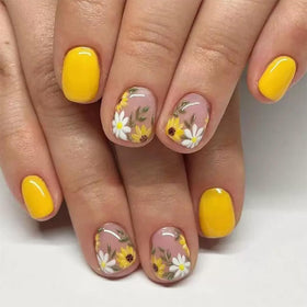 Puyokinm close-up of floral print highlighting polished salon-like look