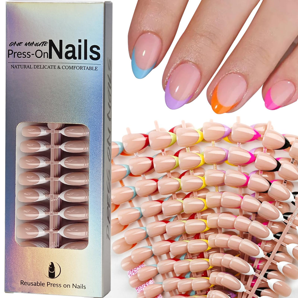 Puyokinm front packaging showing full 216-piece French tip kit and contents for easy use