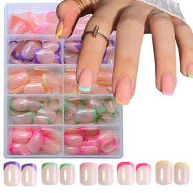 Puyokinm clear organizer box open with 12 grids keeping nails neatly sorted